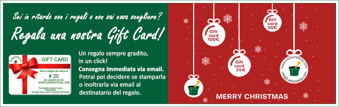Sei in ritardo con i regali o non sai cosa scegliere? Regala una Gift Card Lerboristeria.com!