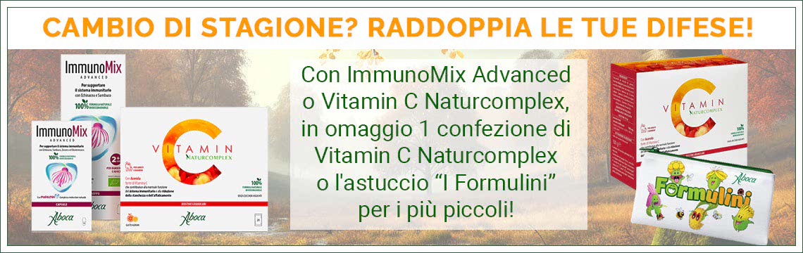 Con Immunomix Advanced e Vitamin C Naturcomplex, in omaggio Vitamin C Naturcomplex o l'astuccio 'I Formulini' per i pi piccoli!