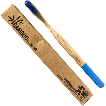 Bamboo Toothbrush Spazzolino da Denti EcoBio in Bamboo Medium Blu