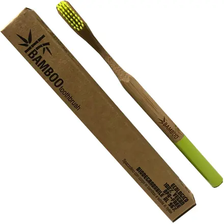 Bamboo Toothbrush Spazzolino da Denti EcoBio in Bamboo Soft Lime