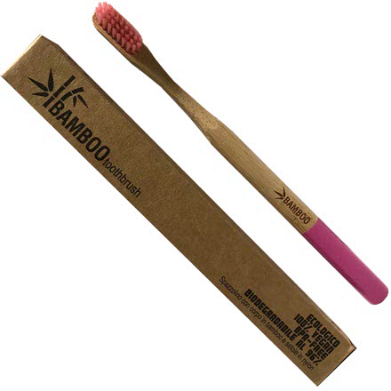 Bamboo Toothbrush Spazzolino da Denti EcoBio in Bamboo Soft Rosa