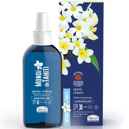 Monoi de Tahiti Spray Solare effetto trasparente Protezione Alta SPF 30