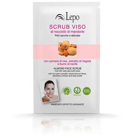 Scrub Viso al Nocciolo di Mandorle Pelli Secche e Delicate