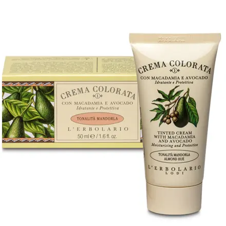 Crema Colorata alla Macadamia e all'Avocado Idratante Protettiva - Tonalità Mandorla