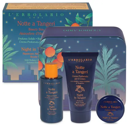 Notte a Tangeri Beauty Box Atmosfere d'Hammam con Bagnoschiuma, Crema Corpo, Profumo Solido