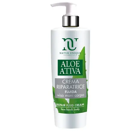 Aloe Attiva Crema Riparatrice Fluida Viso Mani Corpo