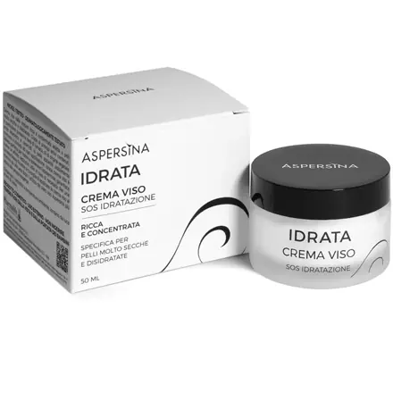 Aspersina Idrata Crema Viso SOS Idratazione Ricca e Concentrata Pelli Molto Secche e Disidratate