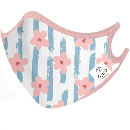 Zitto Mask Kids Mascherina Filtrante Protettiva Antimicrobica Riutilizzabile Flowers