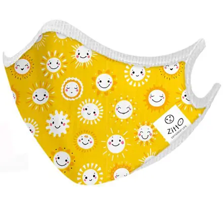 Zitto Mask Kids Mascherina Filtrante Protettiva Antimicrobica Riutilizzabile Sunny