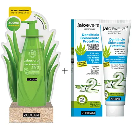 Aloevera2 Gel Primitivo d'Aloe Vera Doppia Concentrazione Foglia Edition con Dispenser