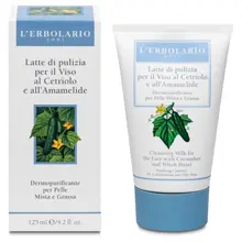 Latte di Pulizia per il Viso al Cetriolo e Amamelide Dermopurificante per Pelli Miste e Grasse