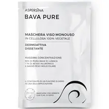 Aspersina Bava Pure Maschera Monouso Dermoattiva Dissetante in Cellulosa Vegetale