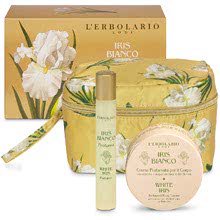 Iris Bianco Mini Beauty-case Petalo con Profumo e Crema Profumata Corpo Travel Size