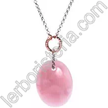 Zodiac Quarzo Rosa Pendente con Catena