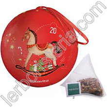 Palla di Natale Rossa con Christmas Tea FiltroScrigno