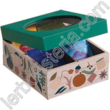 Cofanetto in Legno Verde 4 Scomparti con Infusi Bio Tisa'lis