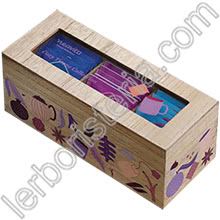 Cofanetto in Legno Viola 3 Scomparti con Infusi Bio Tisa'lis