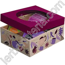 Cofanetto in Legno Viola 4 Scomparti con Infusi Bio Tisa'lis