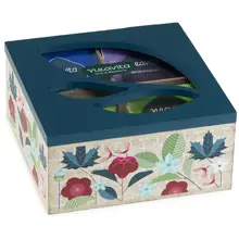 Cofanetto in Legno Azzurro 4 Scomparti con Infusi Bio