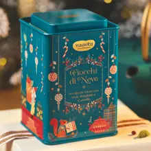 Square Tin Verde di Natale con Infuso Fiocchi di Neve