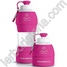 Ecobottiglia Pieghevole Acquainbocca Zitto Fucsia