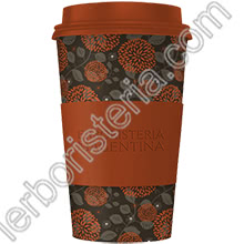 Mandala Cup Ecotazza Bambù Biodegradabile Fantasia Cacao e Arancio