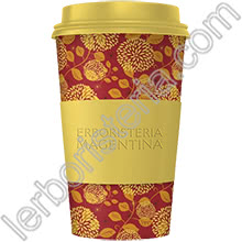 Mandala Cup Ecotazza Bambù Biodegradabile Fantasia Rossa e Gialla