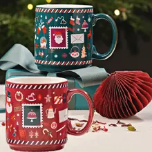 Set Tazze Mug di Natale Rossa e Verde